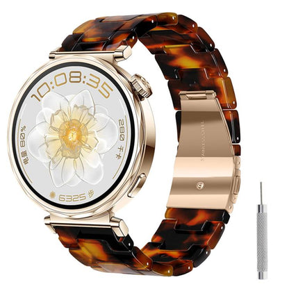 Butterfly Clasp Three Beads Resin Watch Band with Removal Tool, 18mm, 20mm, 22mm