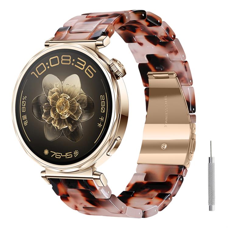 Butterfly Clasp Three Beads Resin Watch Band with Removal Tool, 18mm, 20mm, 22mm