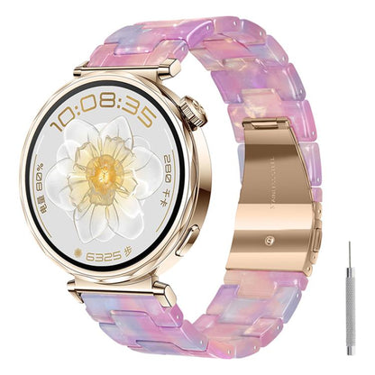Butterfly Clasp Three Beads Resin Watch Band with Removal Tool, 18mm, 20mm, 22mm