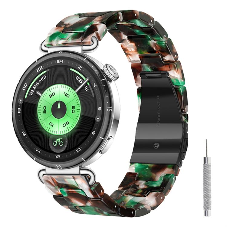 Butterfly Clasp Three Beads Resin Watch Band with Removal Tool, 18mm, 20mm, 22mm