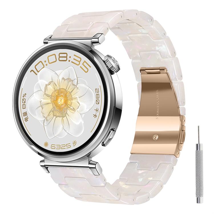 Butterfly Clasp Three Beads Resin Watch Band with Removal Tool, 18mm, 20mm, 22mm