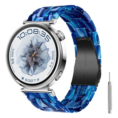 Butterfly Clasp Three Beads Resin Watch Band with Removal Tool, 18mm, 20mm, 22mm