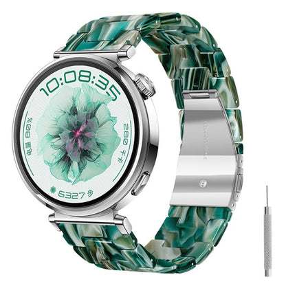 Butterfly Clasp Three Beads Resin Watch Band with Removal Tool, 18mm, 20mm, 22mm