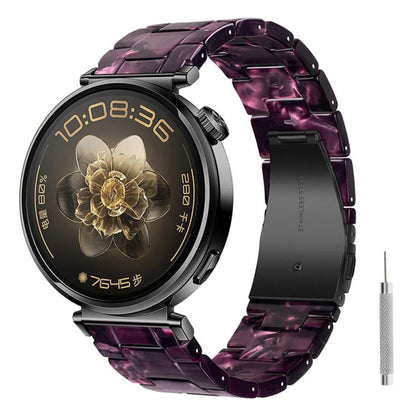 Butterfly Clasp Three Beads Resin Watch Band with Removal Tool, 18mm, 20mm, 22mm