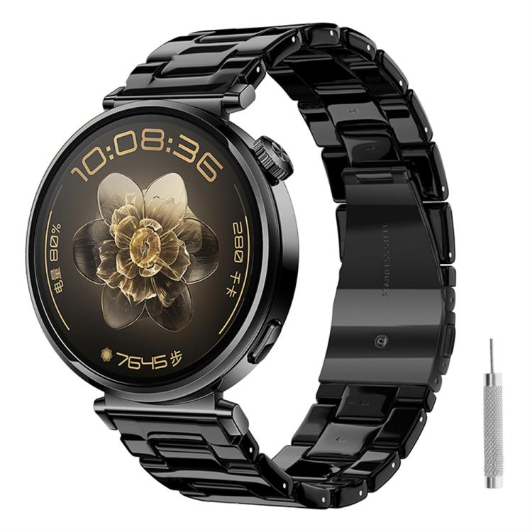Butterfly Clasp Three Beads Resin Watch Band with Removal Tool, 18mm, 20mm, 22mm