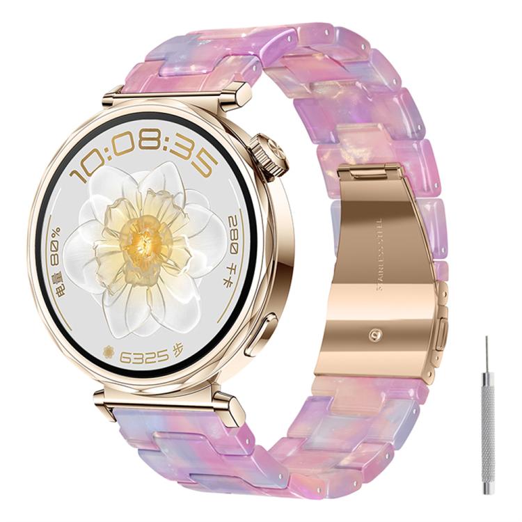 Butterfly Clasp Three Beads Resin Watch Band with Removal Tool, 18mm, 20mm, 22mm