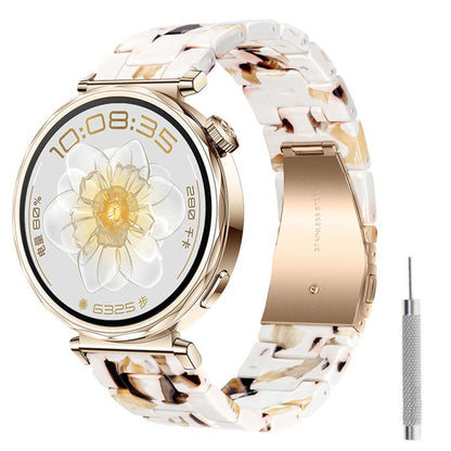 Butterfly Clasp Three Beads Resin Watch Band with Removal Tool, 18mm, 20mm, 22mm