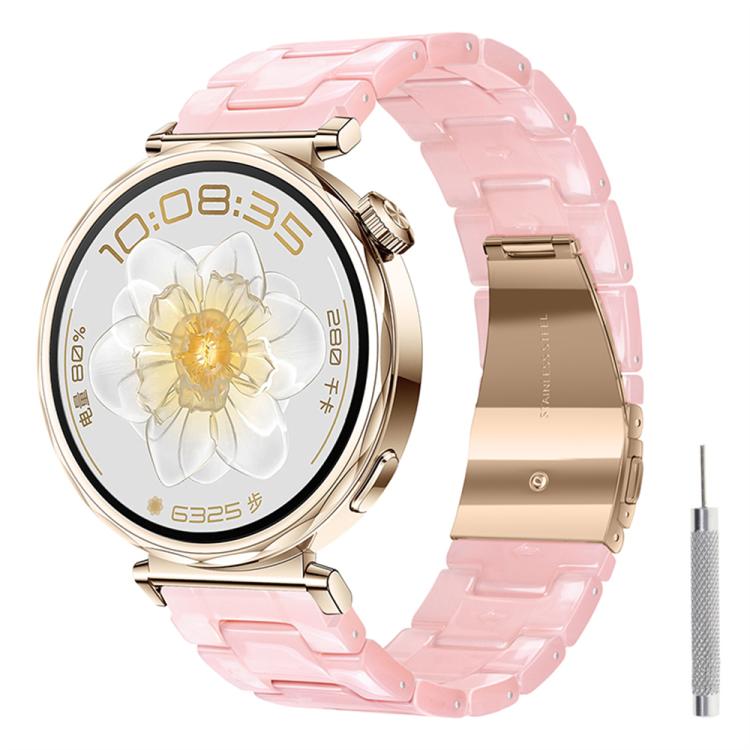Butterfly Clasp Three Beads Resin Watch Band with Removal Tool, 18mm, 20mm, 22mm