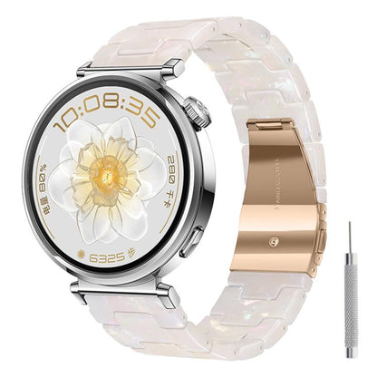 Butterfly Clasp Three Beads Resin Watch Band with Removal Tool, 18mm, 20mm, 22mm