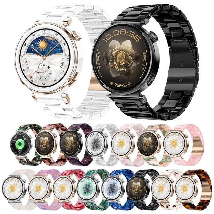 Butterfly Clasp Three Beads Resin Watch Band with Removal Tool, 18mm, 20mm, 22mm