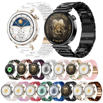 Butterfly Clasp Three Beads Resin Watch Band with Removal Tool, 18mm, 20mm, 22mm