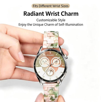 Butterfly Clasp Three Beads Resin Watch Band with Removal Tool, 18mm, 20mm, 22mm