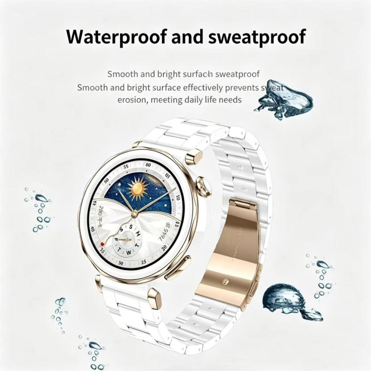 Butterfly Clasp Three Beads Resin Watch Band with Removal Tool, 18mm, 20mm, 22mm
