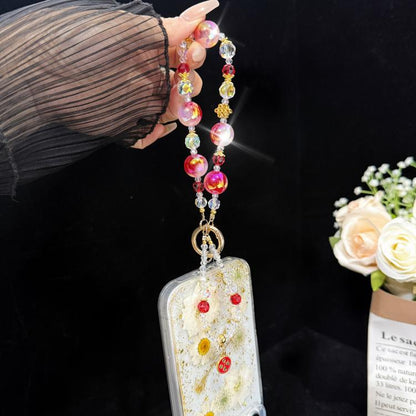 Five-way God of Wealth Pendant Double-layer Crystal Chain, Green, Purple, Pink