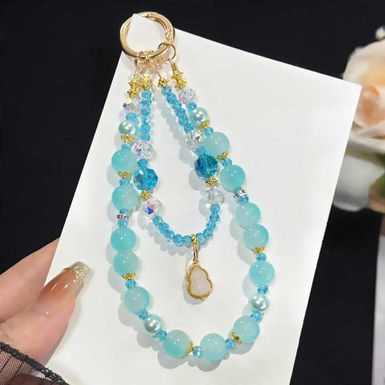 ourd Crystal Bead Double-layer Crystal Chain, Green, Blue, Pink