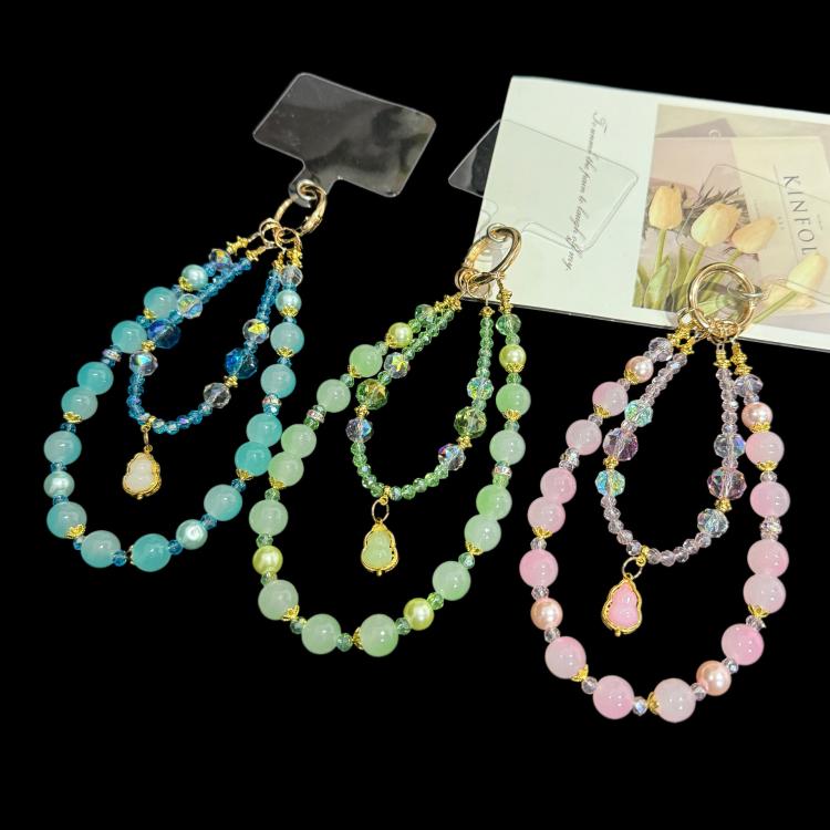 ourd Crystal Bead Double-layer Crystal Chain, Green, Blue, Pink