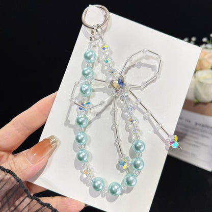 Bow Beaded Crystal Chain, Blue, Orange, Pink