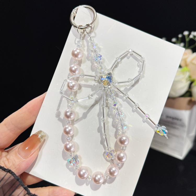 Bow Beaded Crystal Chain, Blue, Orange, Pink