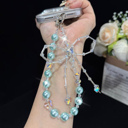 Bow Beaded Crystal Chain, Blue, Orange, Pink