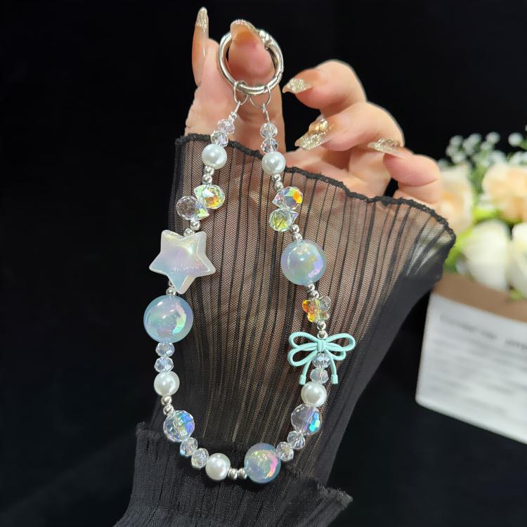 Iridescent Star Knot Crystal Chain, Blue, Purple, Pink