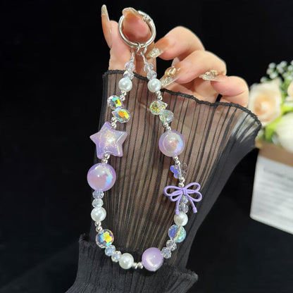Iridescent Star Knot Crystal Chain, Blue, Purple, Pink