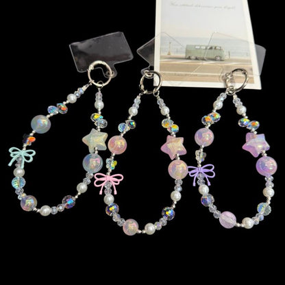 Iridescent Star Knot Crystal Chain, Blue, Purple, Pink