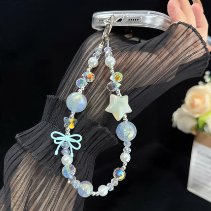 Iridescent Star Knot Crystal Chain, Blue, Purple, Pink