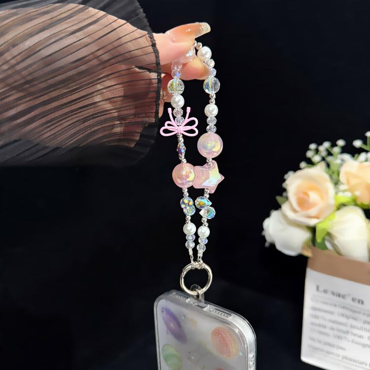 Iridescent Star Knot Crystal Chain, Blue, Purple, Pink