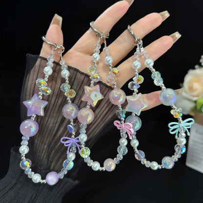 Iridescent Star Knot Crystal Chain, Blue, Purple, Pink