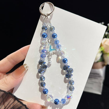 Dancing Butterfly Iridescent Crystal Phone Charm, Purple, Pink, Blue