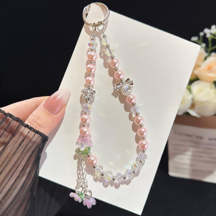 Butterfly Bead Floral Charm Pearl & Crystal Chain, Blue, Green, Pink