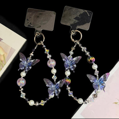 Iridescent Butterfly Crystal Chain, Colorful, Pink