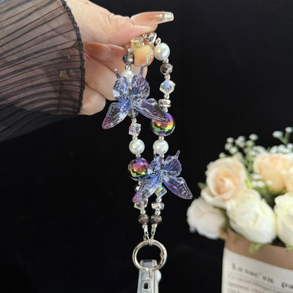 Iridescent Butterfly Crystal Chain, Colorful, Pink