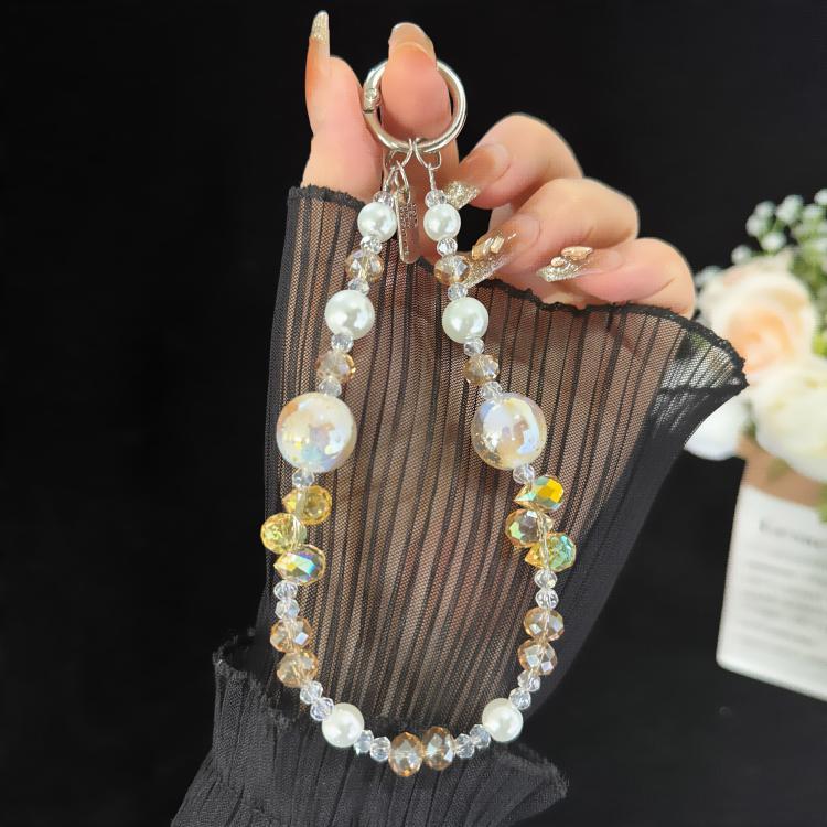 Alloy Tag Gold Foil Bead Crystal Chain, Blue, Purple, Yellow