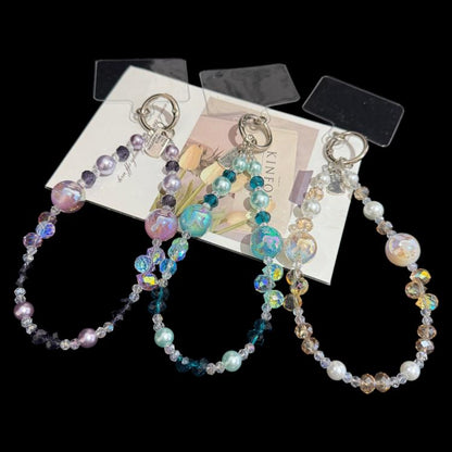 Alloy Tag Gold Foil Bead Crystal Chain, Blue, Purple, Yellow