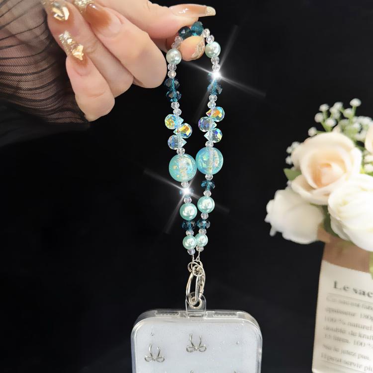 Alloy Tag Gold Foil Bead Crystal Chain, Blue, Purple, Yellow