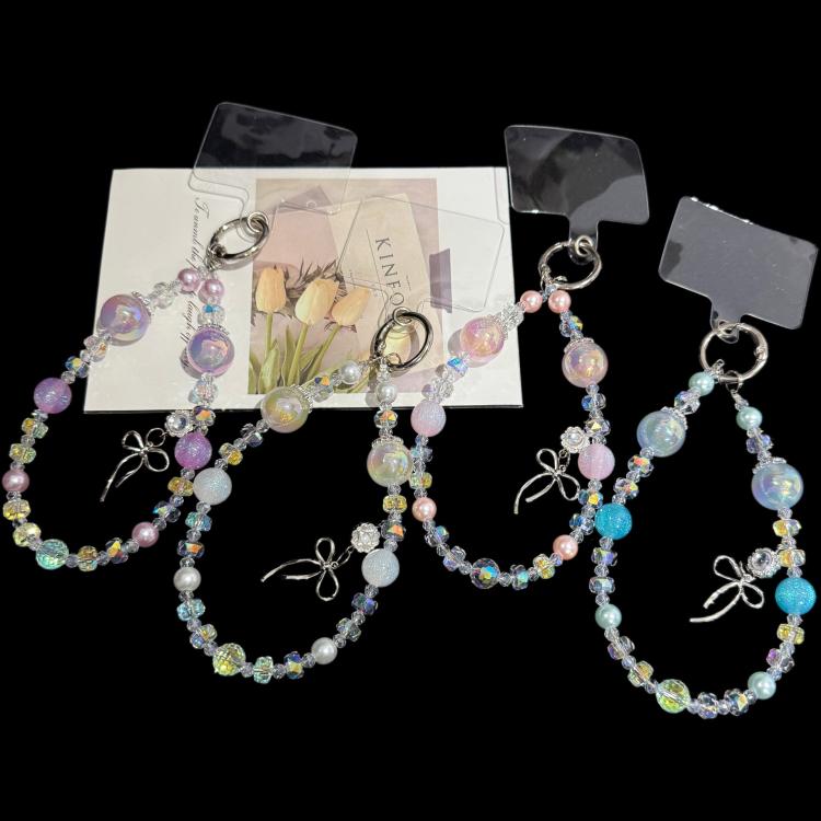 Iridescent Bow Crystal Chain, Purple, Pink, Blue, White