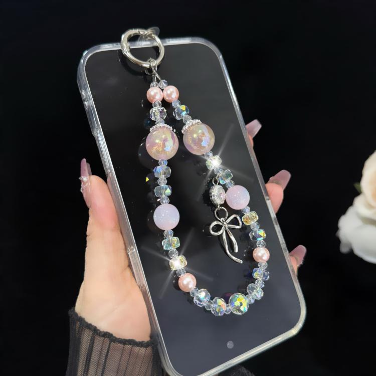 Iridescent Bow Crystal Chain, Purple, Pink, Blue, White