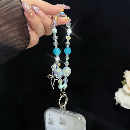 Iridescent Bow Crystal Chain, Purple, Pink, Blue, White