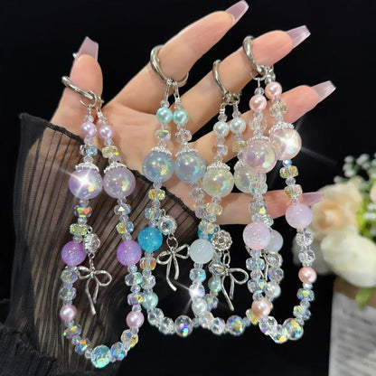 Iridescent Bow Crystal Chain, Purple, Pink, Blue, White