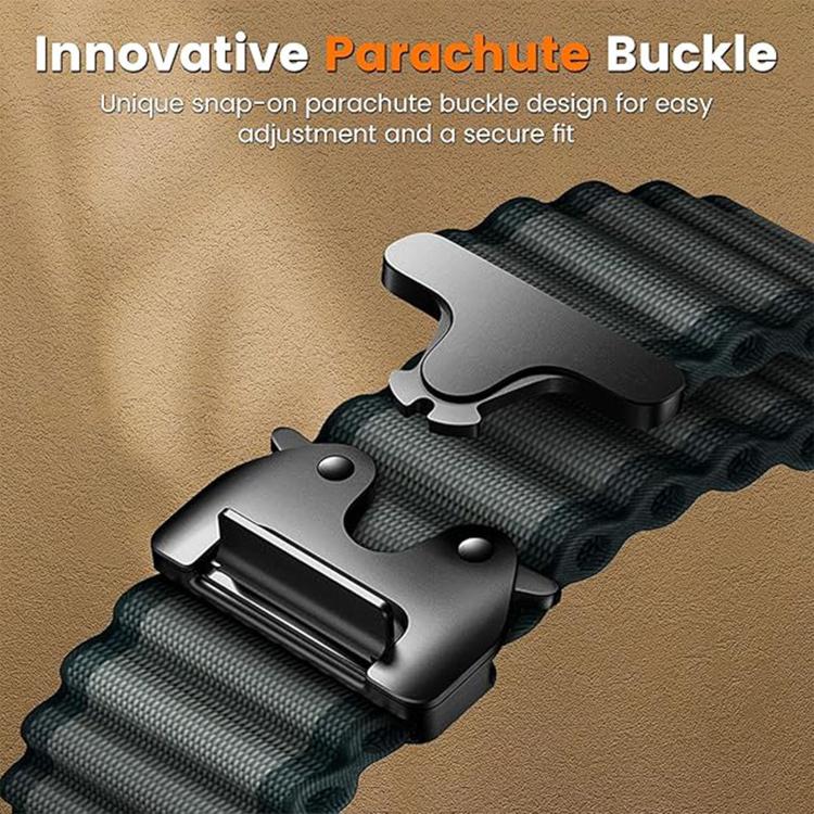 Parachute Buckle Off Road Wide Ribbed Nylon Watch Band, 22mm, 20mm, 18mm