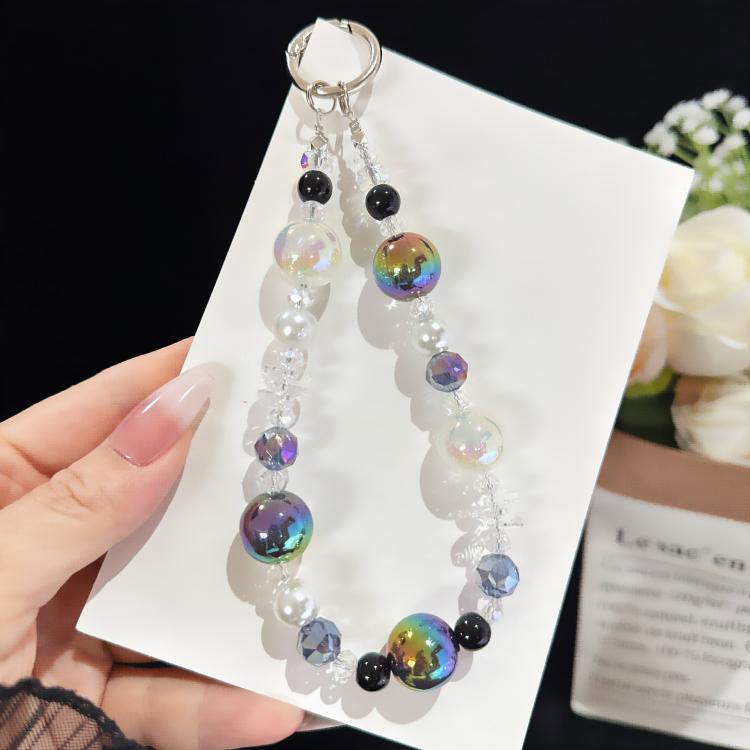 Iridescent Soft Bead Crystal Chain, Purple, Pink, Iridescent, Green