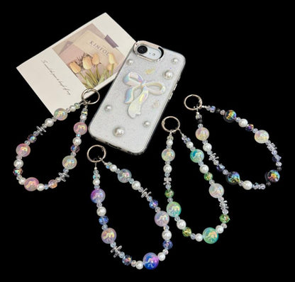 Iridescent Soft Bead Crystal Chain, Purple, Pink, Iridescent, Green