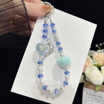 Pom-pom Sweetheart Iridescent Crystal Chain, Purple, Pink, Blue