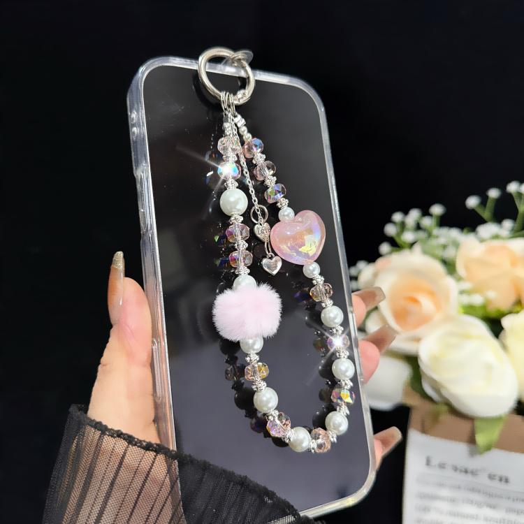 Pom-pom Sweetheart Iridescent Crystal Chain, Purple, Pink, Blue
