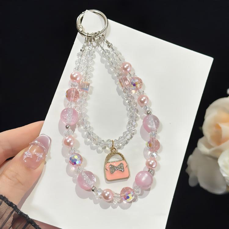 Mini Bag Iridescent Bead Double-layer Crystal Chain, Purple, Pink, Black