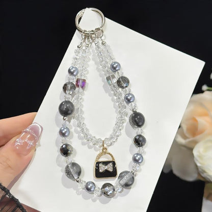 Mini Bag Iridescent Bead Double-layer Crystal Chain, Purple, Pink, Black