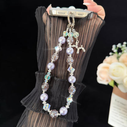 Balloon Dog Crystal Bead Phone Charm, Purple, Pink, Blue