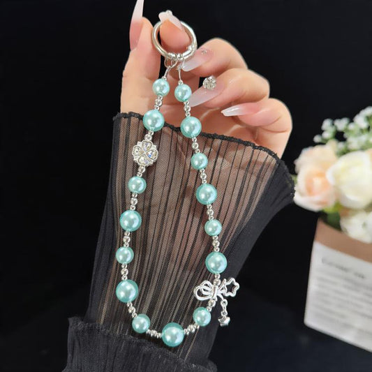 Star & Butterfly Four-Leaf Clover Beaded Crystal Chain, Green, Grey, White, Purple