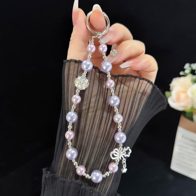 Star & Butterfly Four-Leaf Clover Beaded Crystal Chain, Green, Grey, White, Purple